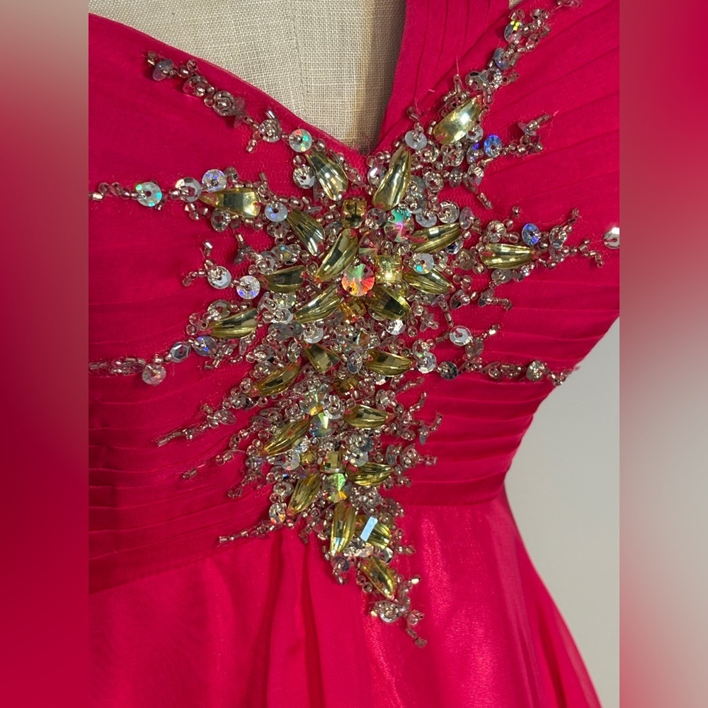 Night Moves One Shoulder Pink Dress nwot size 6 - Picture 5 of 11